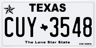 TX license plate CUY3548