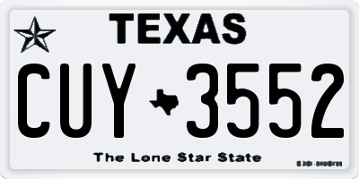 TX license plate CUY3552
