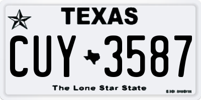 TX license plate CUY3587