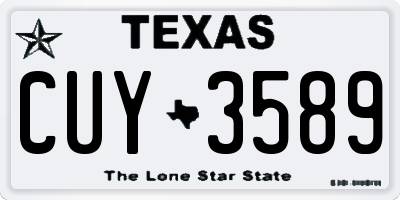 TX license plate CUY3589