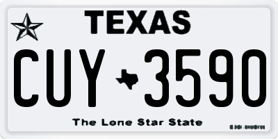 TX license plate CUY3590