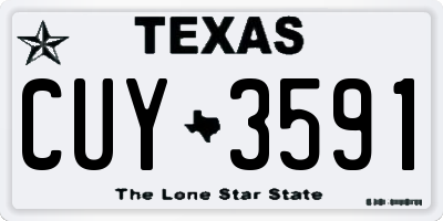 TX license plate CUY3591