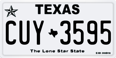 TX license plate CUY3595