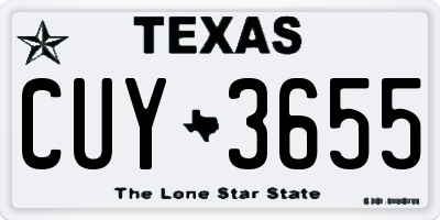 TX license plate CUY3655