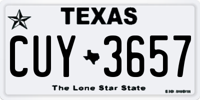 TX license plate CUY3657