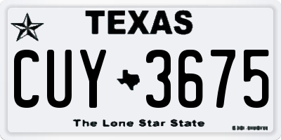 TX license plate CUY3675