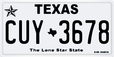 TX license plate CUY3678