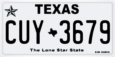 TX license plate CUY3679