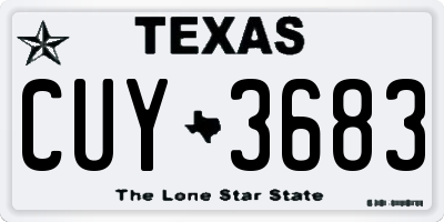 TX license plate CUY3683