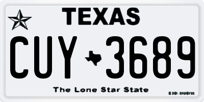 TX license plate CUY3689