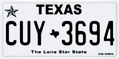 TX license plate CUY3694