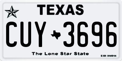 TX license plate CUY3696