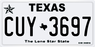 TX license plate CUY3697