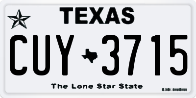 TX license plate CUY3715