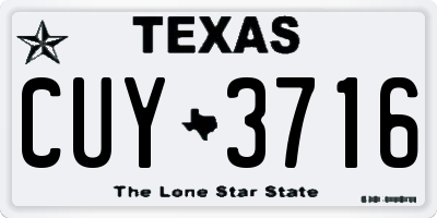 TX license plate CUY3716