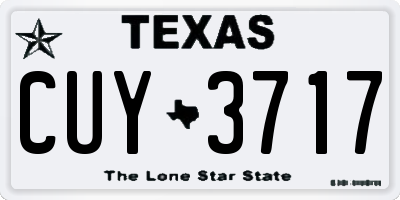 TX license plate CUY3717