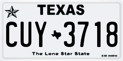 TX license plate CUY3718