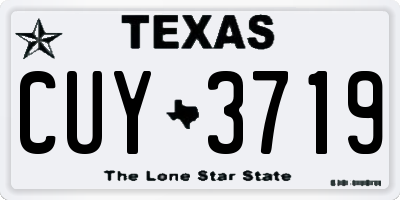 TX license plate CUY3719