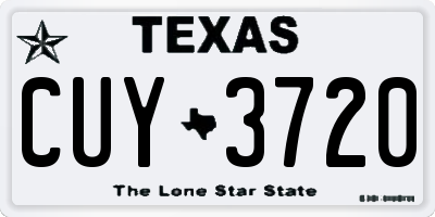 TX license plate CUY3720