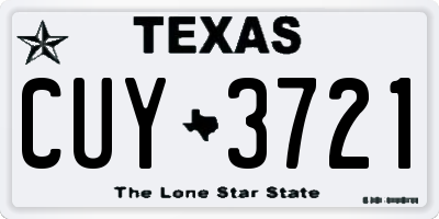 TX license plate CUY3721