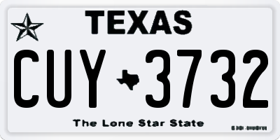 TX license plate CUY3732