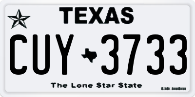 TX license plate CUY3733