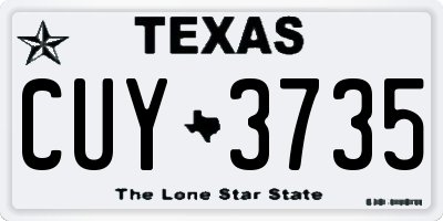 TX license plate CUY3735