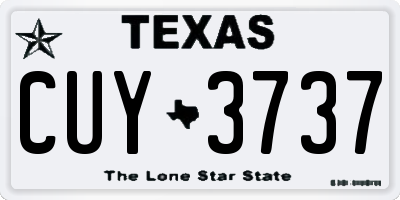TX license plate CUY3737