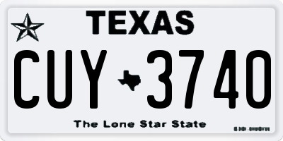 TX license plate CUY3740