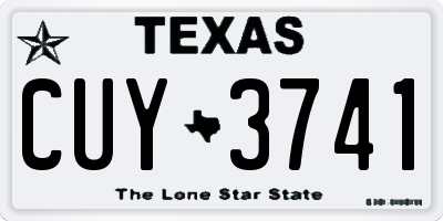 TX license plate CUY3741