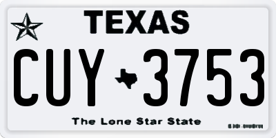 TX license plate CUY3753