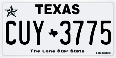 TX license plate CUY3775