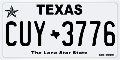 TX license plate CUY3776