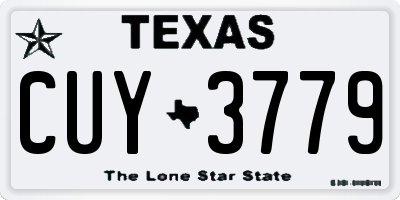 TX license plate CUY3779