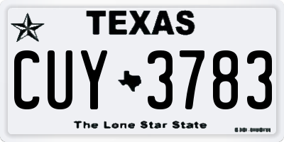 TX license plate CUY3783