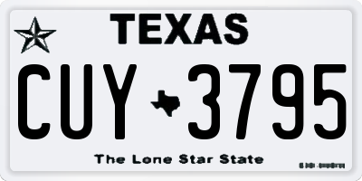 TX license plate CUY3795