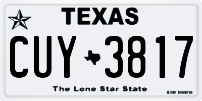 TX license plate CUY3817