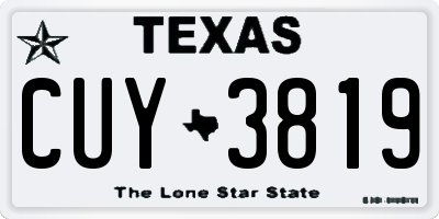TX license plate CUY3819
