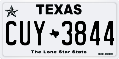 TX license plate CUY3844