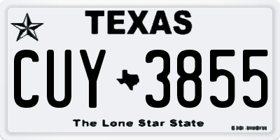 TX license plate CUY3855