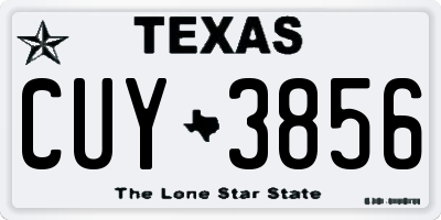 TX license plate CUY3856