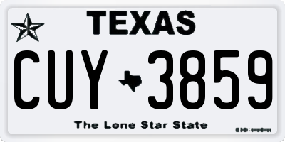 TX license plate CUY3859