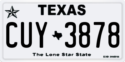 TX license plate CUY3878