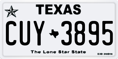 TX license plate CUY3895