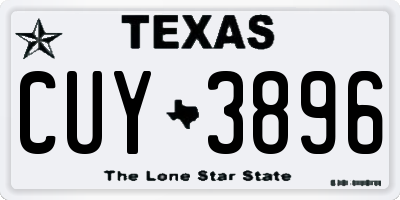 TX license plate CUY3896