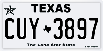 TX license plate CUY3897