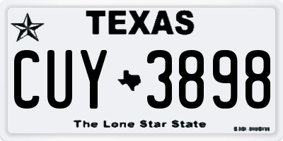 TX license plate CUY3898