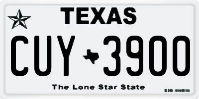 TX license plate CUY3900