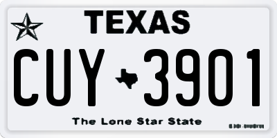 TX license plate CUY3901