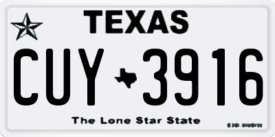 TX license plate CUY3916